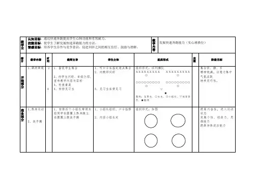 发展快速奔跑能力优秀教学设计