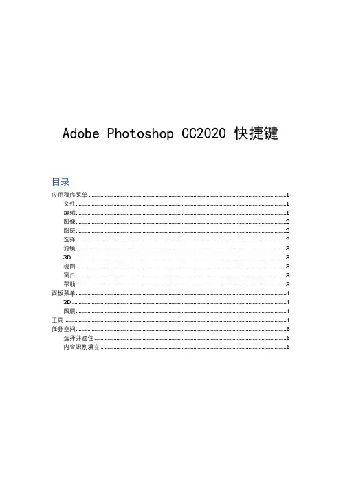 Adobe Photoshop CC 2020 快捷键
