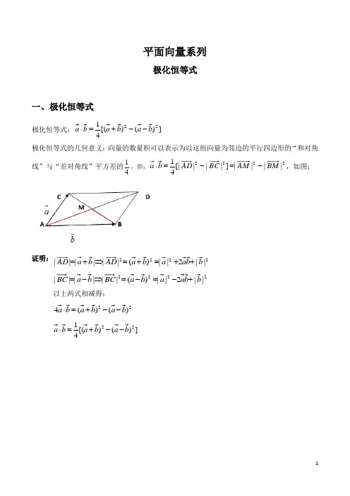 平面向量系列之极化恒等式