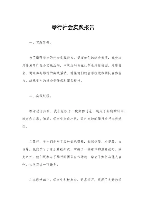 琴行社会实践报告