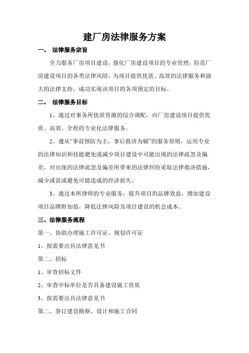 建厂房法律服务方案