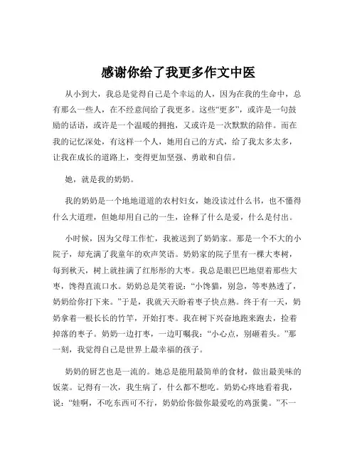 感谢你给了我更多作文中医