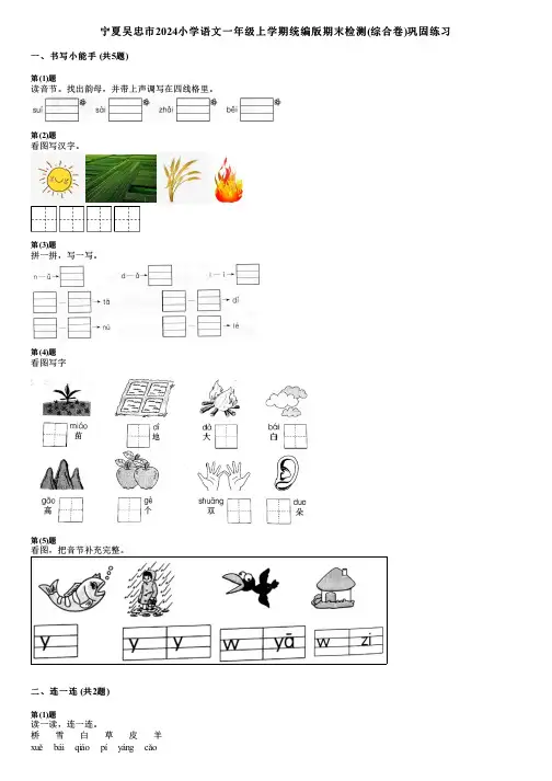 宁夏吴忠市2024小学语文一年级上学期统编版期末检测(综合卷)巩固练习
