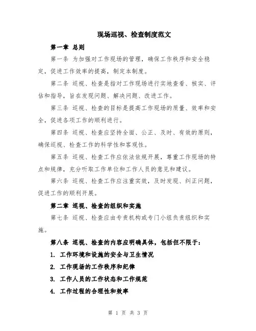 现场巡视、检查制度范文