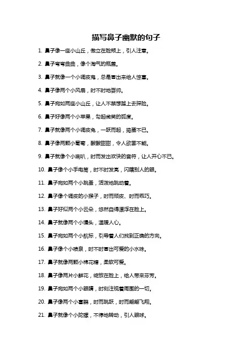 描写鼻子幽默的句子