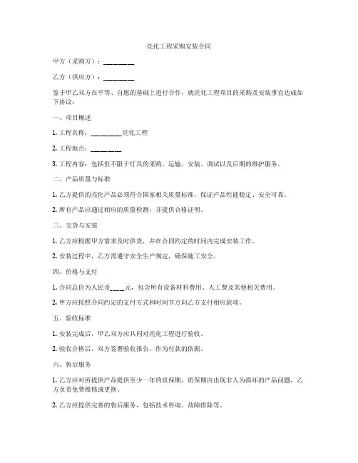 亮化工程采购安装合同