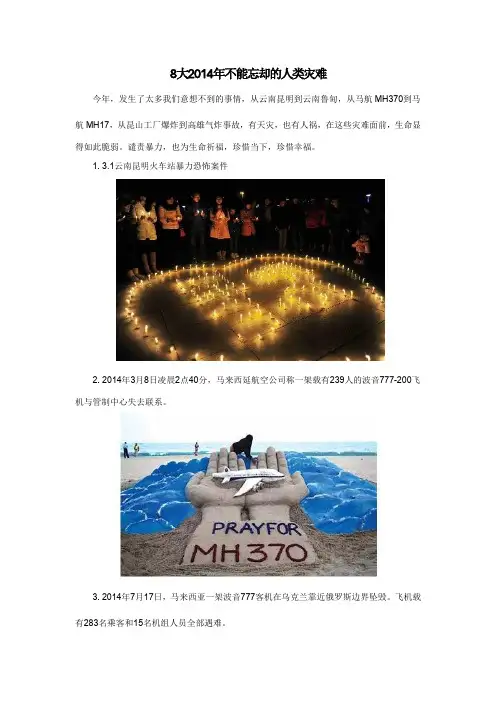 8大2014年不能忘却的人类灾难