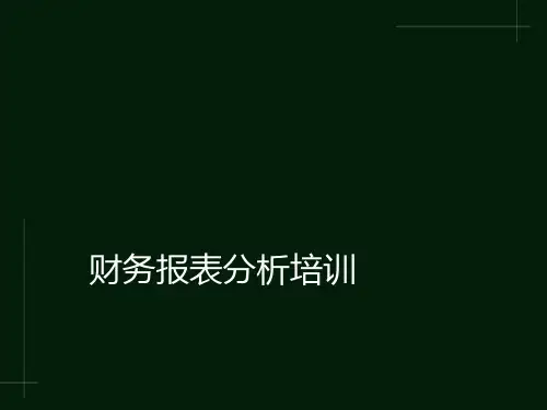 财务报表分析培训