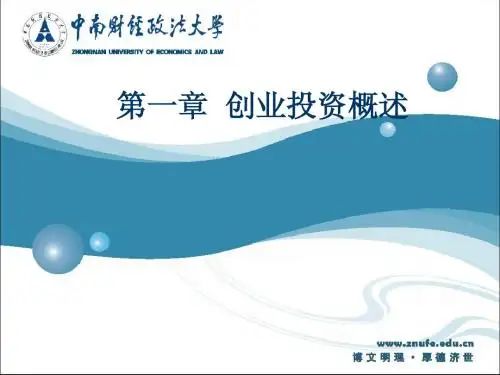 第一章  创业投资概述