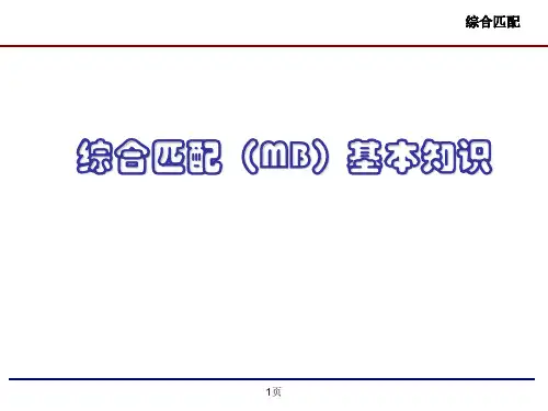 综合匹配(MB)基本知识、流程、工作方法、要求及标准
