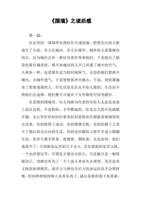 《围墙》之读后感