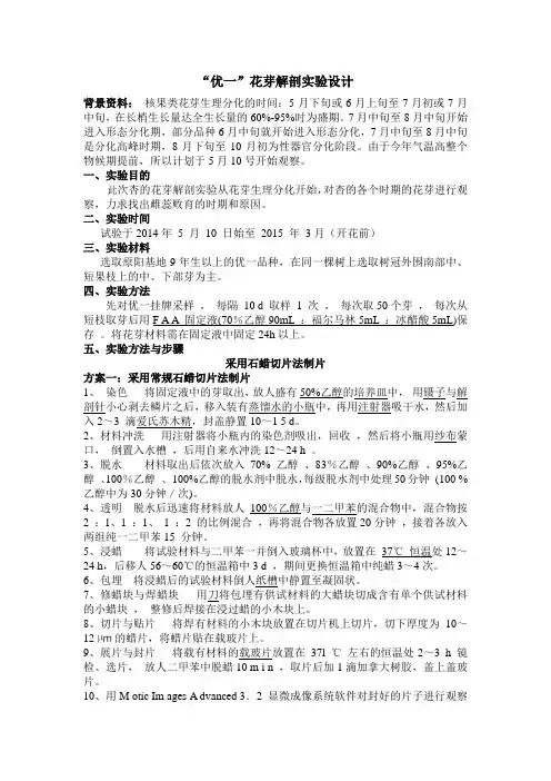 石蜡切片实验设计