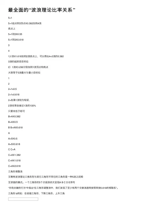 最全面的“波浪理论比率关系”