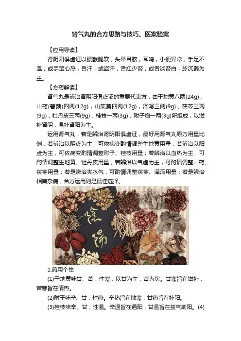 肾气丸的合方思路与技巧、医案验案