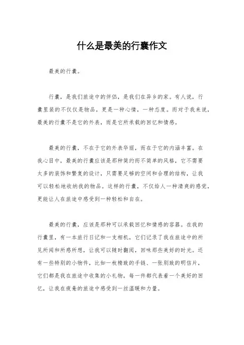 什么是最美的行囊作文
