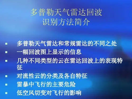 多普勒天气雷达识别方法