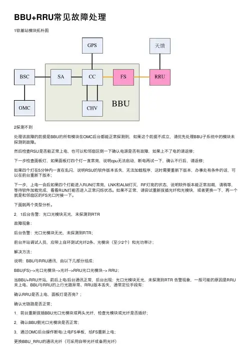 BBU+RRU常见故障处理