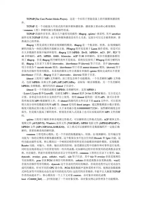 tcpmp播放器介绍。