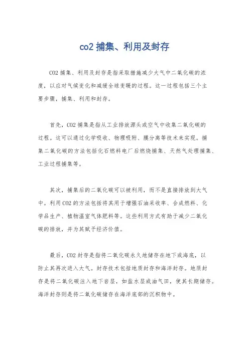 co2捕集、利用及封存