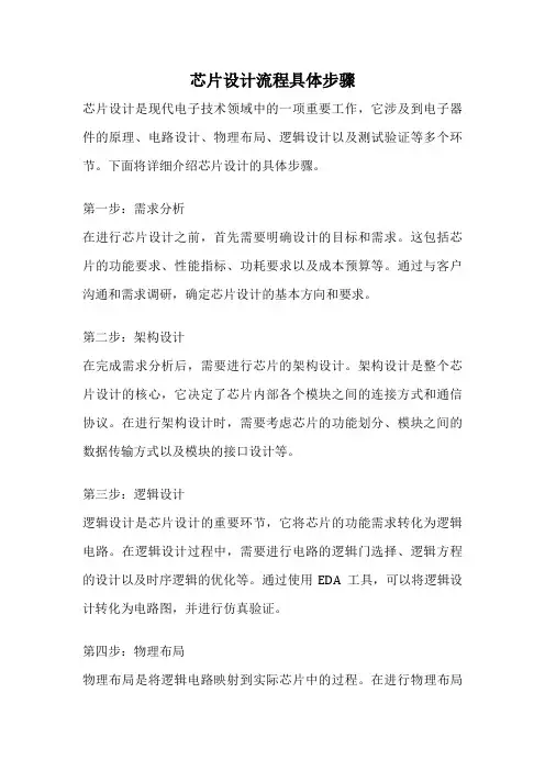 芯片设计流程具体步骤