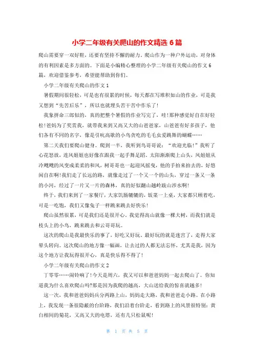 小学二年级有关爬山的作文精选6篇