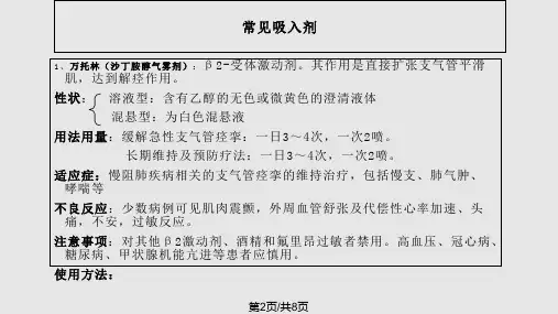 常见吸入剂使用