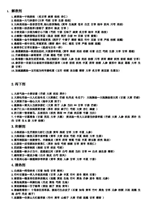 方剂巧妙记忆法.
