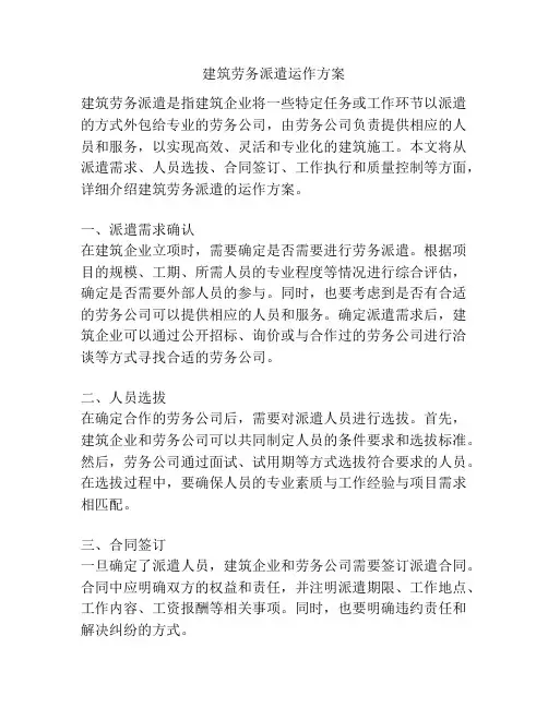 建筑劳务派遣运作方案