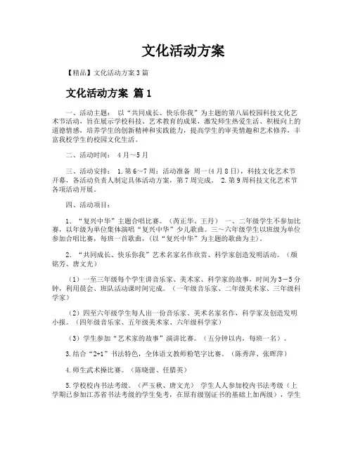 文化活动方案