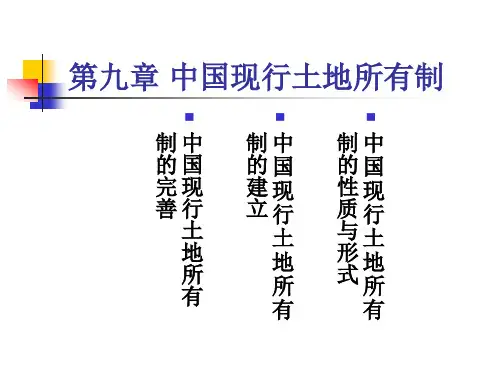 第九章 中国现行土地所有制