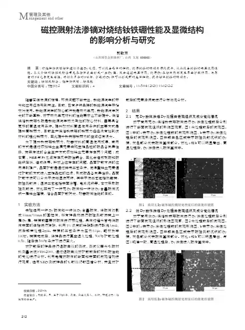 磁控溅射法渗镝对烧结钕铁硼性能及显微结构的影响分析与研究