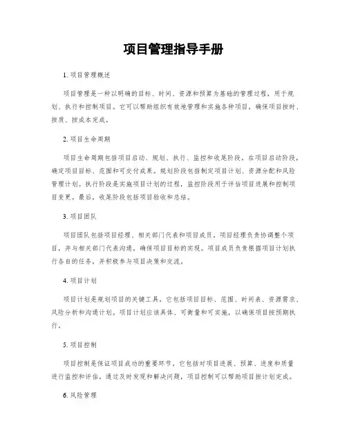 项目管理指导手册