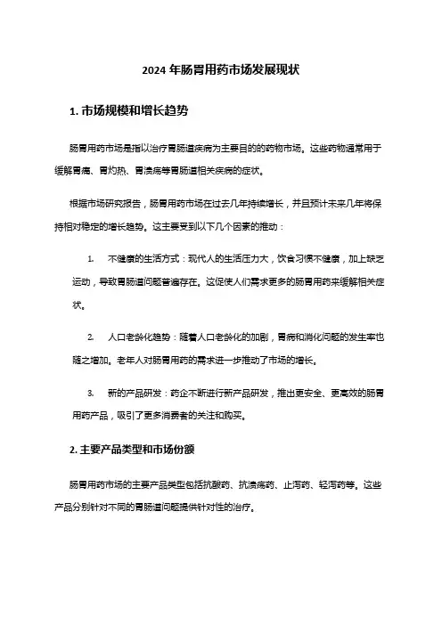 2024年肠胃用药市场发展现状