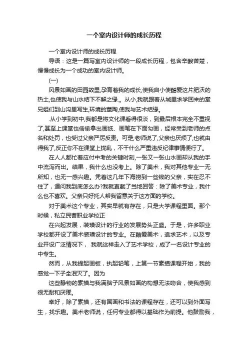 一个室内设计师的成长历程