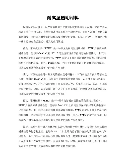 耐高温透明材料