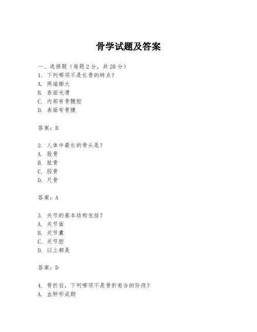 骨学试题及答案