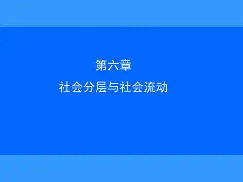 社会学：第六章 社会分层与社会流动