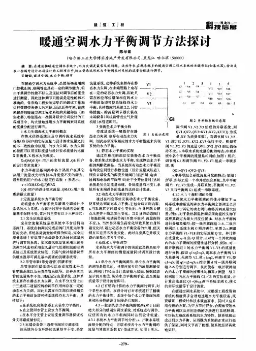 暖通空调水力平衡调节方法探讨