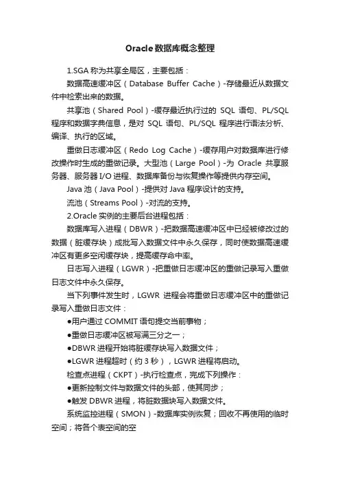 Oracle数据库概念整理