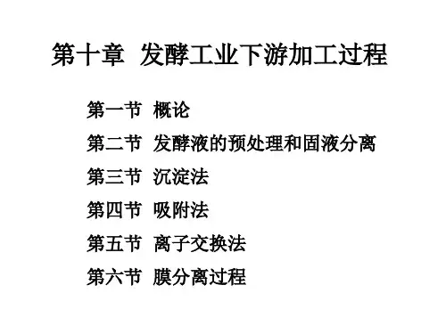 第十章 发酵工业下游加工过程
