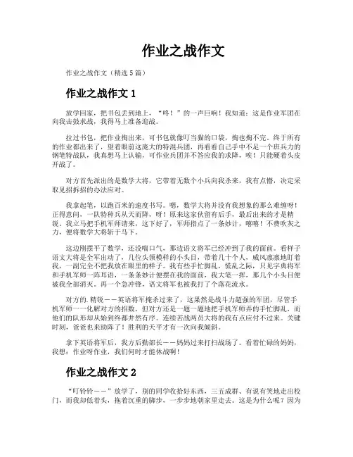 作业之战作文