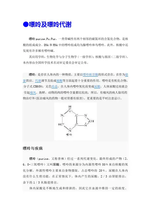 嘌呤及嘌呤代谢