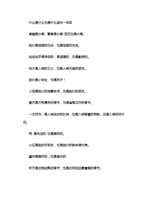 什么是什么也是什么造句一年级