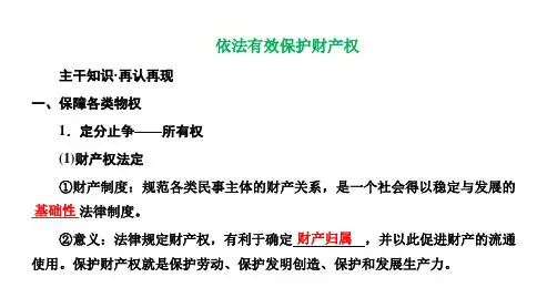 高三总复习政治课件 依法有效保护财产权
