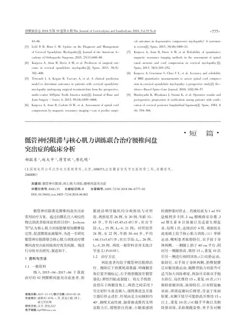 骶管神经阻滞与核心肌力训练联合治疗腰椎间盘突出症的临床分析