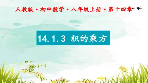 14.1.3 积的乘方  课件 2024—2025学年人教版数学八年级上册