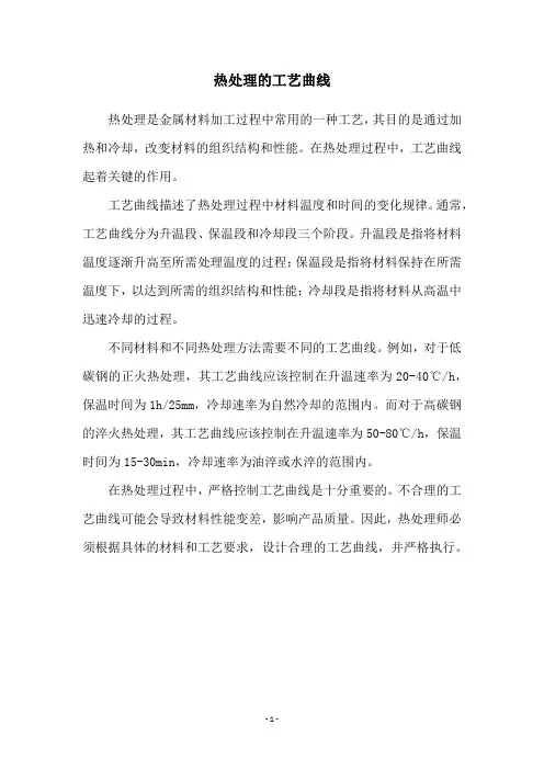热处理的工艺曲线