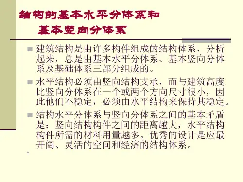 建筑结构的基本分体系
