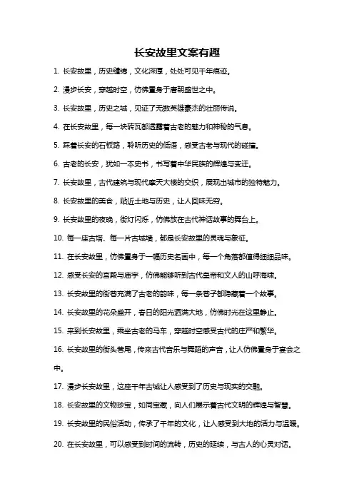 长安故里文案有趣