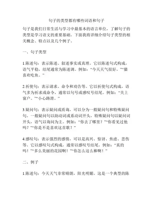 句子的类型都有哪些词语和句子